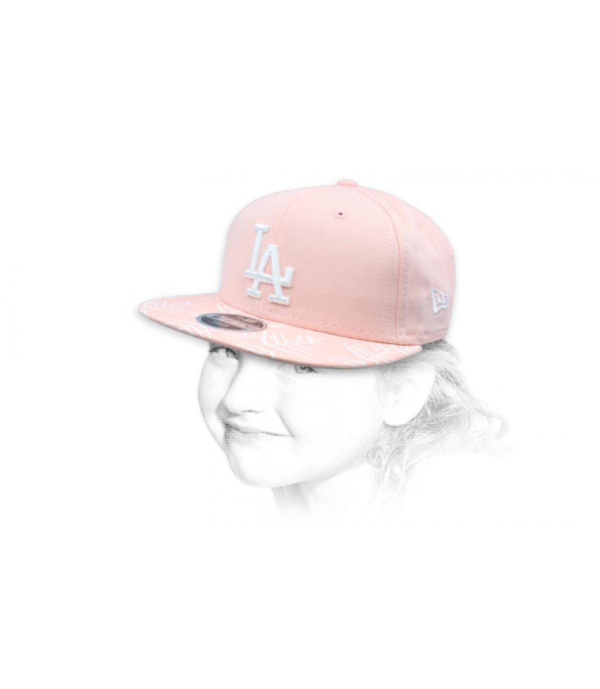 snapback LA enfant rose Snapback Kids Palm Print 9Fifty LA pink